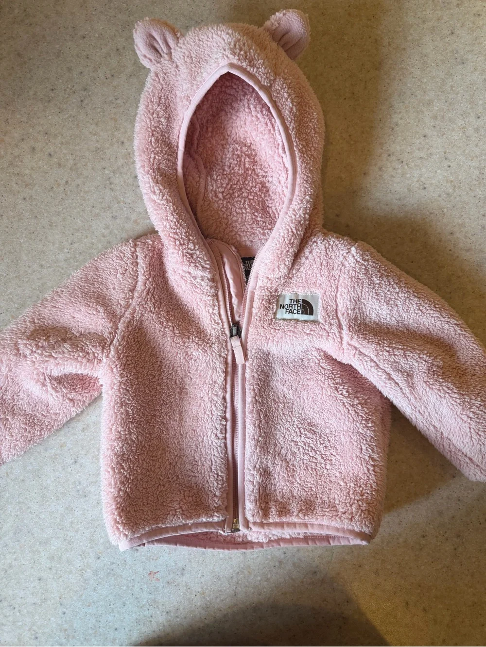 NWOT - The North Face Kids Pink Sherpa Hoodie with Ear Hood
